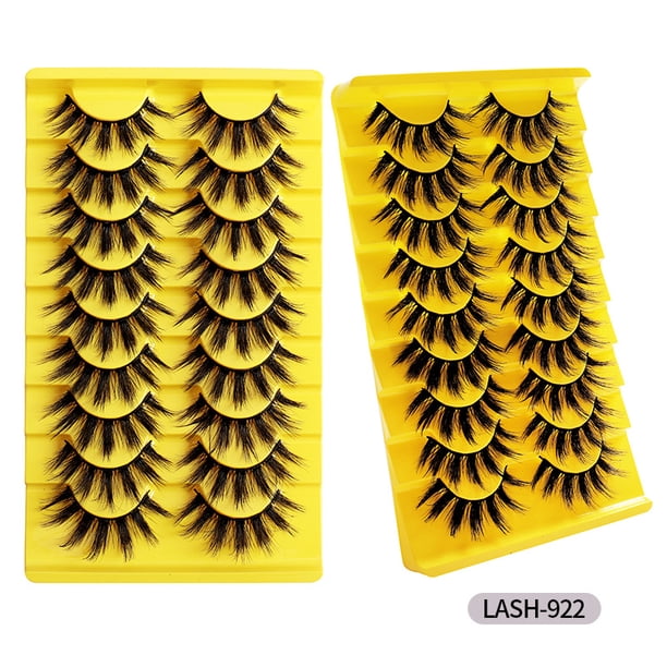 Xiao Hua 9 pares de pestañas postizas de visón sintético, suaves y esponjosas, de aspecto natural y volumen, A922