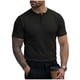 thumbnail image 2 of Ceisia Men's Slim Fit Short Sleeve Henley Shirt Waffle Knit Solid Color Casual T-shirt Black XXL Gifts, 2 of 7