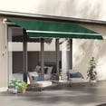 thumbnail image 2 of Outsunny Auvent Rétractable 12 Pieds x 8 Pieds pour Terrasse, Auvents Pare-Soleil Abri avec Manivelle Manuelle, Tissu Résistant aux UV et à l'Eau et Cadre en Aluminium pour Terrasse Balcon Cour, Vert, 2 of 10