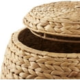 thumbnail image 4 of BOBOKY Round Storage Basket with Lid - Handwoven Water Hyacinth Organizer for Laundry, Blankets, Plants, Bedroom, Living Room, Home Office,Natural, 4 of 5