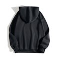 thumbnail image 3 of Sweatshirt Women Fall Classic Hooded Long-sleeved Rolled Drop Shoulder with Pocket Graphic Hoodie Flannel Tops Pullovers(Black,M), 3 of 3
