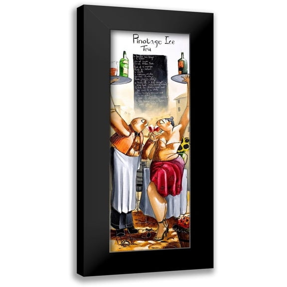 West, Ronald 7x14 Black Modern Framed Museum Art Print Titled - Pinotage Ice Tea