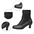 thumbnail image 5 of Women's Ankle Boots Elegant Lace Up Heel Booties for Fall Winter Season Comfortable Casual Fashion Footwear with Lace Design and Side Zipper Closure, 5 of 9
