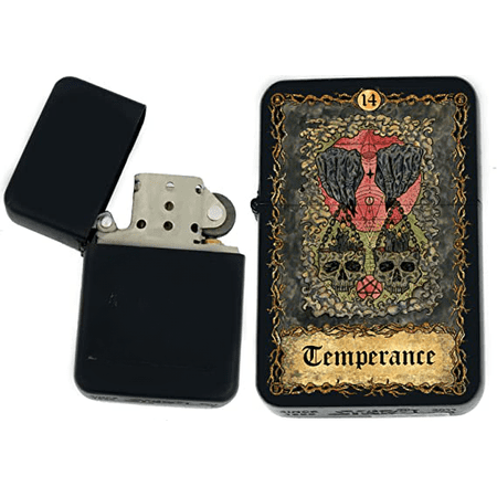 Tarot Card - Major Eternal Bones Tarot Deck Colorful Cards Unique Collectible Gifts Infinity Black Matt Windproof Lighters! (Temperance)