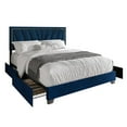 HMD Valdez Queen Upholstered Storage Platfoam Bed, Blue