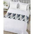 thumbnail image 5 of Xipuska Vintage Navy Blue Botanical Bed Runners for King Size Bed, Decorative Bed Throws for Foot of Bed, Modernism Tropical Leaves Bed Runner Sofa Throw Bedding Scarf Protector Slipcover for Bedroom, 5 of 6