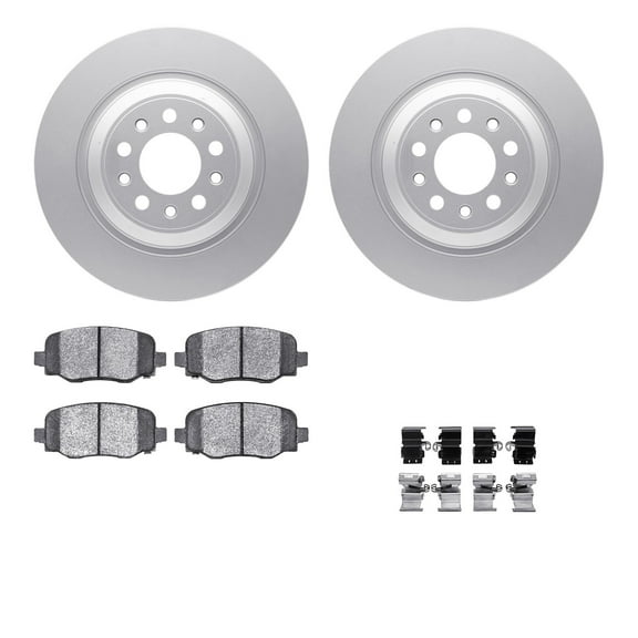 Dynamic Friction Company Rear Geospec Brake Rotors with Ultimate Duty Performance Brake Pads includes Hardware 4412-42012