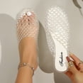 thumbnail image 4 of Clear Jelly Flats for Women Closed Toe Round Mesh Hollow Jellies Mesh Flats Sandals Slip On Jelly Slides Shoes Summer Beach Slippers Mules, 4 of 7