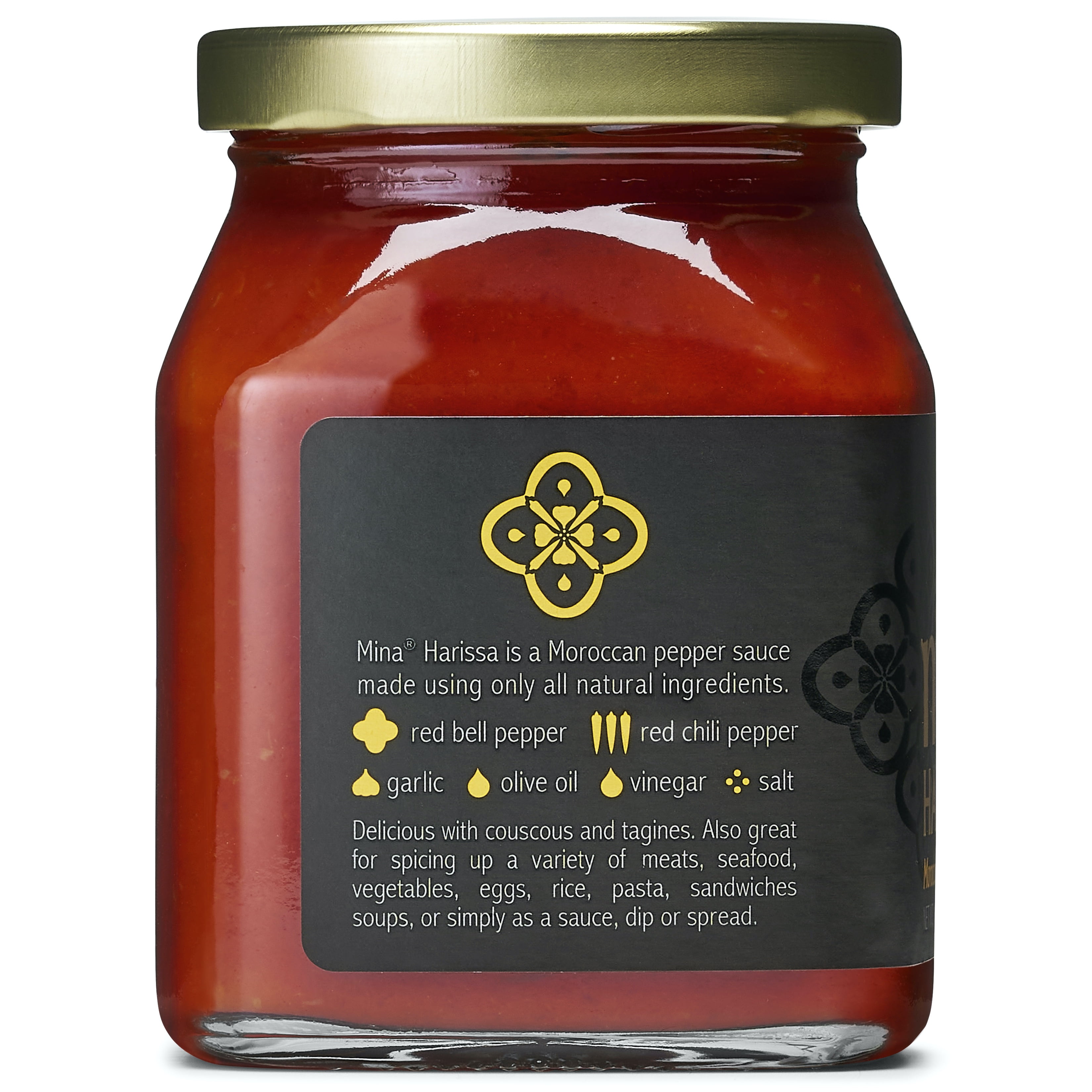 Mina Harissa Mild Sauce, Homestyle Moroccan Red Pepper Harissa Paste, 10 oz