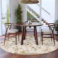 thumbnail image 3 of Vintage Spring Floral Round Area Rugs Collection 7', Farmhouse Botanical Rustic Non Slip Indoor Circular Throw Runner Rug Floor Mat Carpet for Living Room Dining Table Bedroom Nursery, 3 of 7