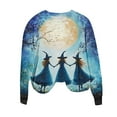 thumbnail image 6 of YUGYXL Halloween Shirts for Women Plus Size Long Sleeve Tops Funny Witchy Pumpkin Ghost Graphic Tees Cotton Crewneck Blouses J Multicolor M, 6 of 6