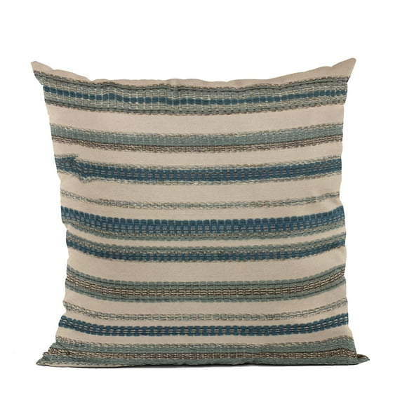 Plutus Marques Coussin de Luxe Rayé Bleu Plutus Lanes 26 Po x 26 Po, Double Face 26 Pouces x 26 Pouces