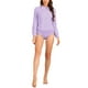thumbnail image 2 of INSPIRAR CHIC Blusa de Mujer con Botones Leotardo Cuello Peter Pan de Manga Larga Tops de Negocios XS Púrpura Claro, 2 of 5