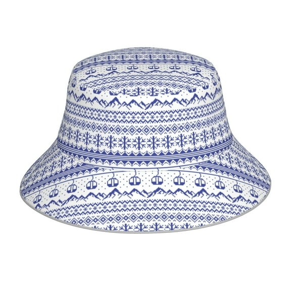 Balery Abstract Gondola Snowflake Sun Hats for Men Women Bucket Hat UPF 50  Buckey Hat Boonie Hat Foldable UV Protection Hiking Beach Fishing Summer