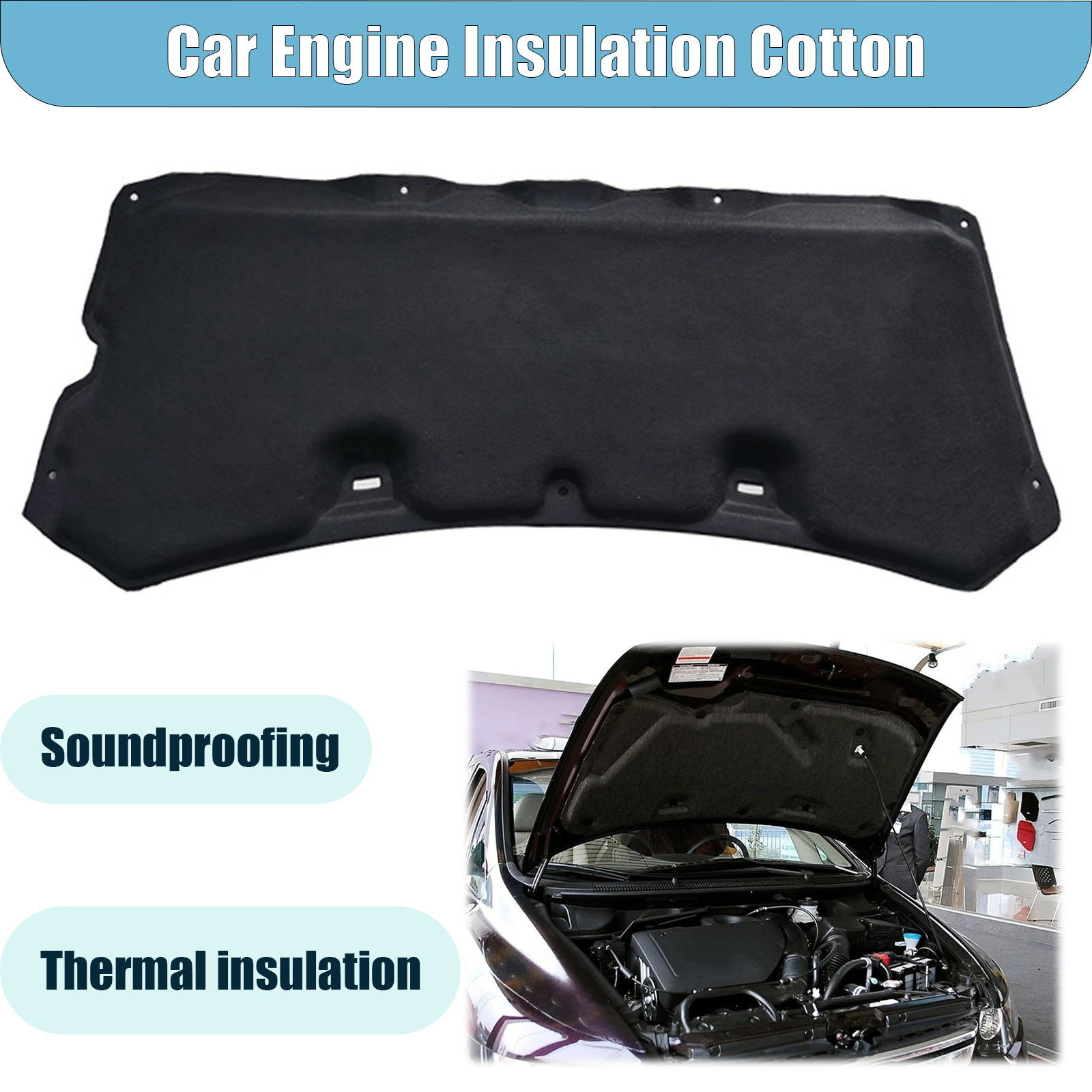 Car Engine Insulation Cotton, Front Engine Hood Sound Heat Insulation Cotton For Honda Odyssey 2005-2019, Soundproof Car Accessories-09-14payment