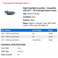 thumbnail image 2 of Right Headlight Assembly - Compatible with 2017 - 2018 Hyundai Elantra Sedan, 2 of 2