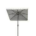 thumbnail image 3 of Safavieh Elegant Valance 7.5ft Square Metal/Polyester Umbrella in White/Black, 3 of 6