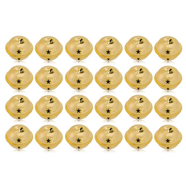 Campanas De Navidad Conjunto De Adornos Para árboles De Navidad 24 Piezas Campanas De Navidad 40 Mm Pintura De Hierro Ahuecado Pentagrama Navidad Campana Esmerilada Decoración ANGGREK Otros
