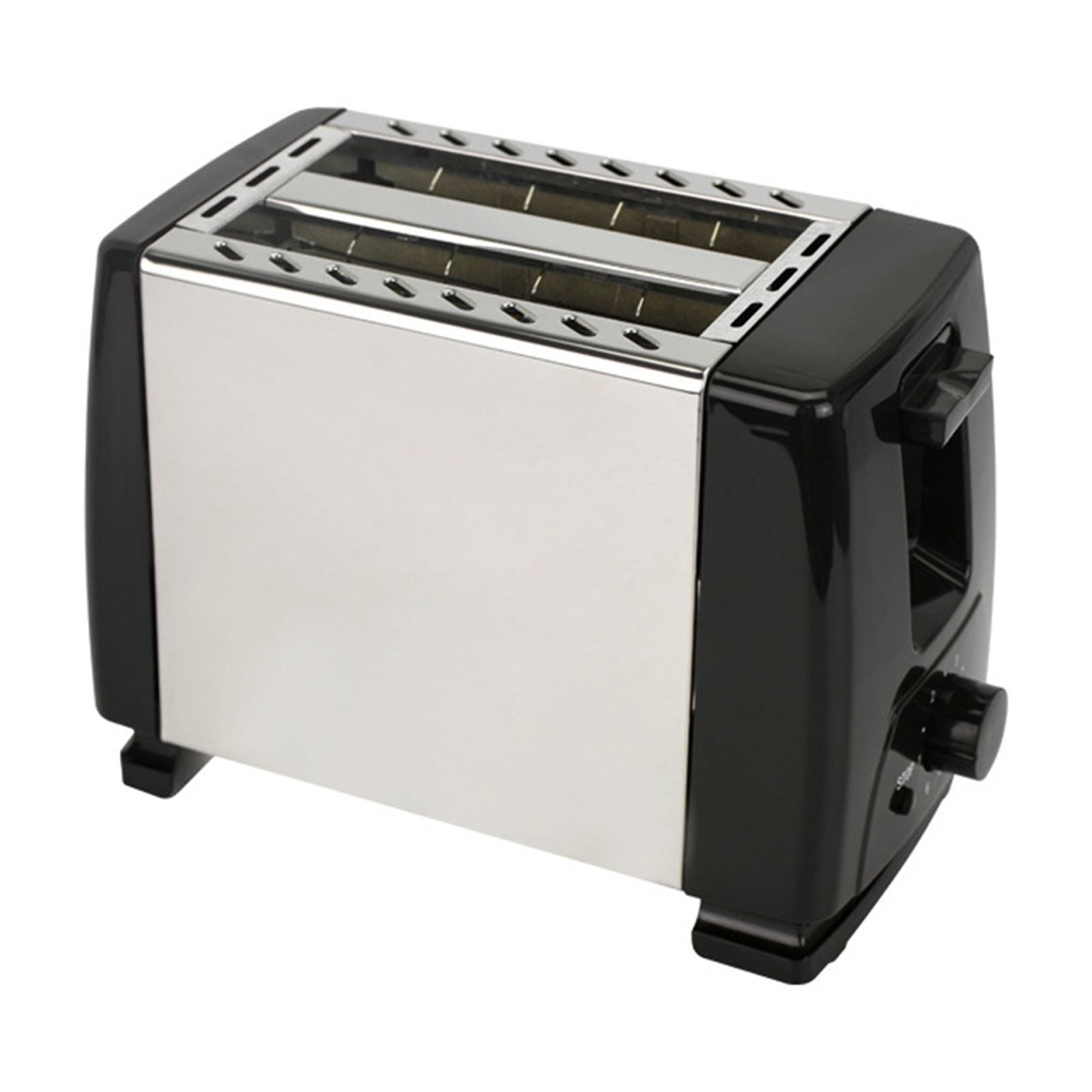2 Piece Set Household Stainless Steel Bread Maker Heater Double Slot Bread Heater Fully Automatic Mini Breakfast Bread 2 Piece Heater Stainless Steel Cabinet