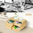 thumbnail image 3 of Bamboo Desk Organizer, Desktop Organizer with 3 Drawer, Tabletop Storage Organization Box for Bills, Countertop, Home Office Supplies, 3 of 13