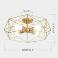 thumbnail image 4 of KCO Lighting Gold Semi Flush Mount Ceiling Light 4-Light Metal Cage Ceiling Light Fixture Rustic Industrial Decor Lamp for Living Room Kitchen Dinning Room Farmhouse Lighting E26 (Gold), 4 of 4