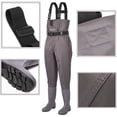thumbnail image 5 of Triple Tree Chest Waders, Fishing Waders for Men and Women with Insulated Boots and Wading Fishing Belt, Two-ply Waterproof Nylon and PVC Boot foot Wader, Size 9-13, 5 of 7