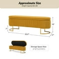 thumbnail image 7 of 55" Storage Bench Flip Top Upholstered Compartments End of Bed Bench Entryway Mustard, 7 of 7