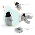 thumbnail image 4 of Pillows Cartoon Particle Throw Pillow Neck Pillow Deformation Two-in-one Dual-use Pillow Leisure Travel U-Shaped Pillow (Grey Penguin), 4 of 9