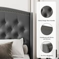 thumbnail image 4 of Soonbuy Full/Queen/King Platform Bed Frame, Upholstered Wingback Headboard,Light Gray, 4 of 6
