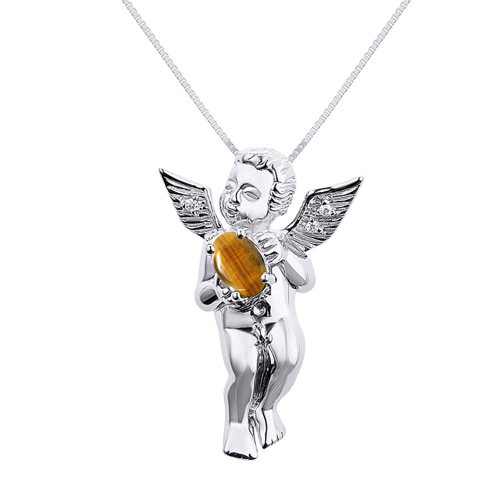 B-N O Nice Guardian ORANGE ANGEL NECKLACE Add To Your Jewelry  Or  As A Gift To Give Someone Special With Gold Gift Box Included