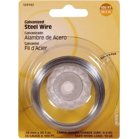 Hillman Steel Wire 100' 24 Ga Galvanized 10 Lb Carded
