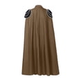 thumbnail image 5 of Virmaxy Halloween Costume Men's Costume Cloak High Stand Collar Gothic Style Cape with Gold Chains for Halloween Cosplay Party Dress Up Coffee, 5 of 7