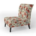 thumbnail image 3 of Designart "Nostalgic Florals In Red And Beige" Red Floral Upholstered Accent Chair - Cottage Arm Chair For Living Room, 3 of 7