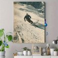 thumbnail image 4 of UXIEQU Vintage Skiing Action Canvas Wall Art Print 15.75x11.81 Inches, 4 of 8