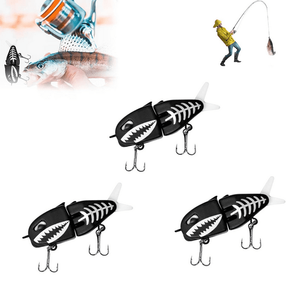 Mini Glide Bait for Bass Fishing, Slow Sinking Wide S Motion Smooth Glide Baits for Freshwater and Saltwater, Sinking Wobbler Crankbait with Double Hook, Perfect for Big Game Predator Fish