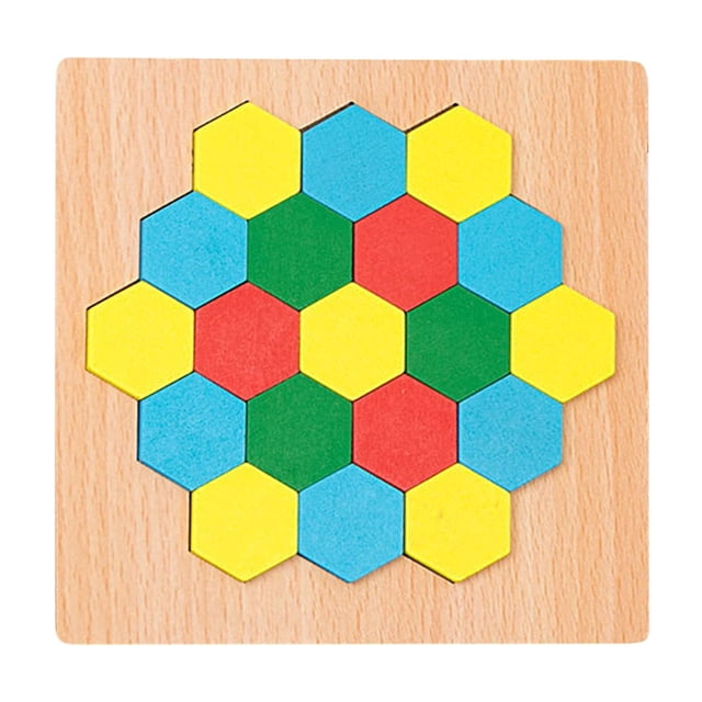 D Wooden Geometric Shape Puzzle #18, 3D Tangram Brain Teaser For Kids, Montessori Educational Learning Toy, Pattern Blocks