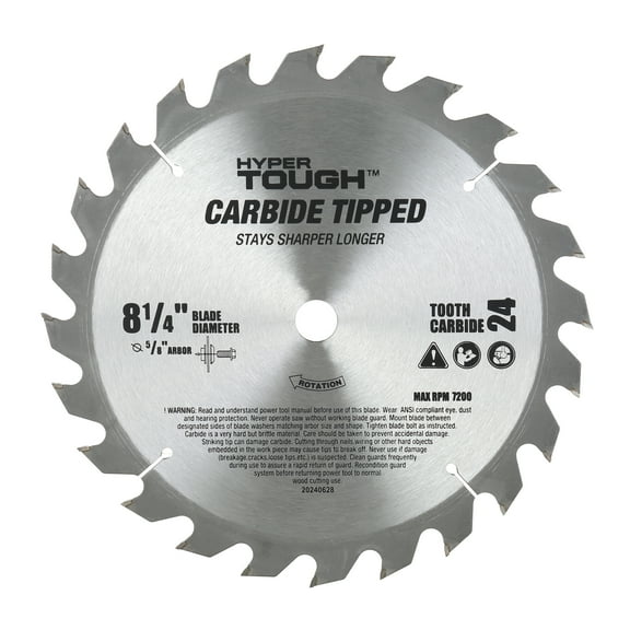 Hyper Tough New Condition 8-1/4 in. 24T Circular Saw Blades, Steel Material