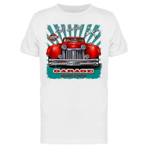 Vintage Garage Retro Car T-Shirt Men -Image by Shutterstock, Male Medium