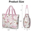 thumbnail image 3 of Tote Bag for Women - Pioneer Flower Shoulder Bag - Large Utility Work Duffle Bag with Zipper Handbag for Travel, Work, Sprots, 3 of 5