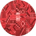 thumbnail image 1 of Ahgly Company Indoor Round Patchwork Red Transitional Area Rugs, 3' Round, 1 of 4