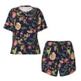 thumbnail image 4 of Kdxio Flower Print Pajamas Sets for Women Short-Sleeved Pjs with Lounge Shorts Two Piece Sleepwear S-4XL, 4 of 9