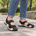 Close Loop Hook Men's Leather Closed-Toe Outdoor Sandals with Hook-and-Loop Straps ...