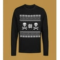 thumbnail image 5 of Old Glory Mens Skull & Crossbones Ugly Christmas Sweater Long Sleeve T Shirt, 5 of 6