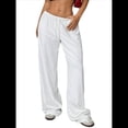 thumbnail image 1 of Pantalones Deportivos Rectos de Pierna con Cintura con Cordón para Mujer, Pantalones Casuales Holgados y Largos de Verano. M, 1 of 9