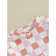 thumbnail image 6 of Bslissey Infant Baby Girls Valentine’s Day Sweet Romper Heart Plaid Print Ruffle Long Sleeve Loose Jumpsuit 3M 6M 12M 18M Newborn Spring Fall Casual Clothes Bodysuit, 6 of 9
