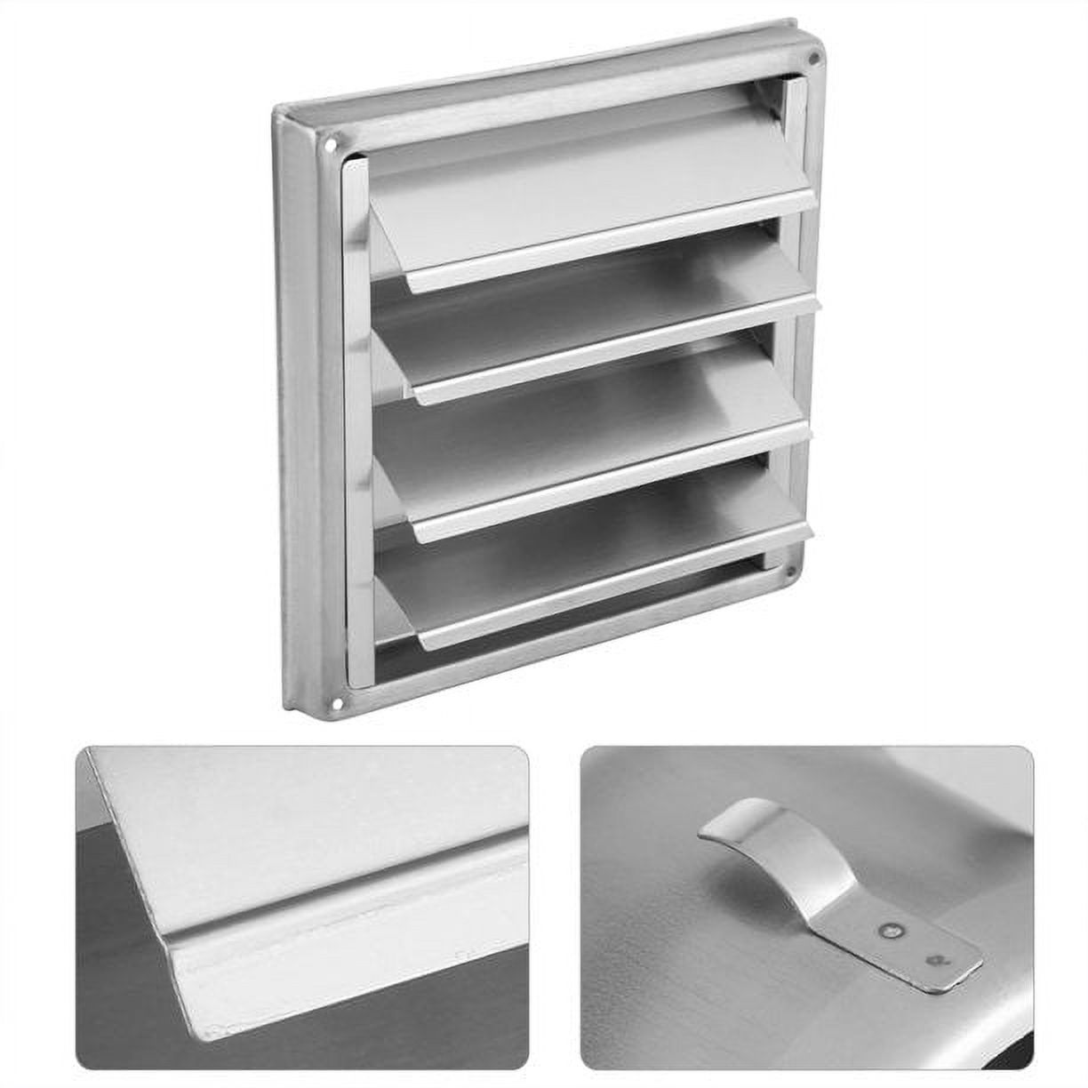 Stainless Steel Dryer Vent Cover - Outdoor Exhaust Louvered Cap, 4 Inch Diameter