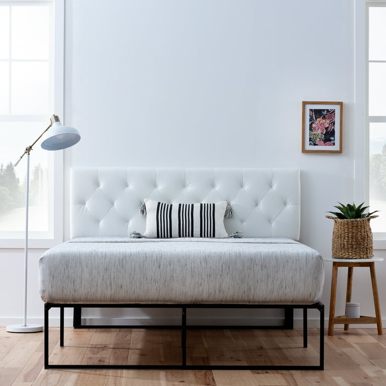 Rest Haven Harrington Faux Leather Upholstered Headboard Full White Walmart