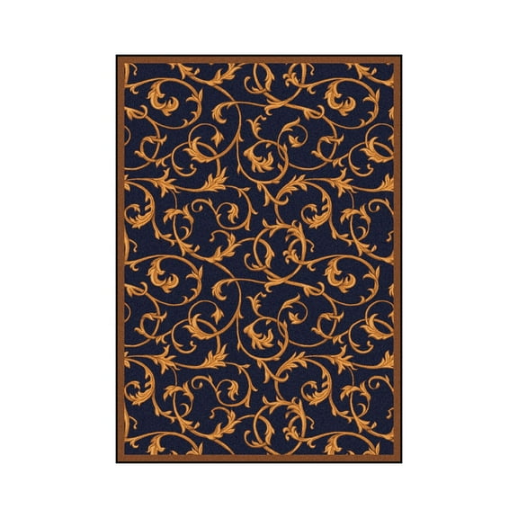 Any Day Matinee - Theater Area Rugs Acanthus, 3'10" x 5'4", Navy