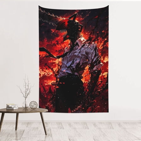 Chainsaw Man Tapestry Wall Hanging Home Decoration Wall Blanket Dormitory Living Room Bedroom Backdrop Poster( 60x40inch)