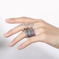 thumbnail image 4 of Rose Gold Plated Cubic Zirconia CZ Engagement Costume Band Stackable Finger Ring, 4 of 9